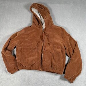 Ashley Sunrise Collection Jacket Womens Large Brown Corduroy Sherpa JKJR1193